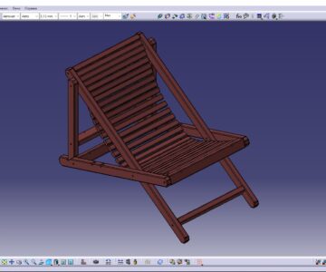 3D модель 3Д модель шезлонга из дерева