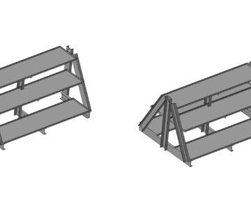3D модель Стеллаж трёхъярусный в двух исполнениях (односторонний/двухсторонний)