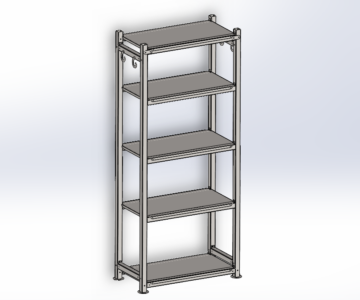 3D модель Стеллаж сборный на болтах размеры 800 х 400 х 1800 мм