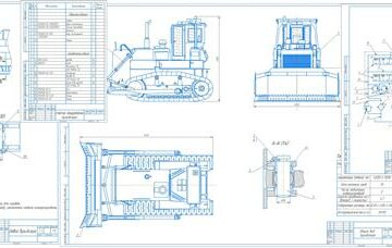 Чертеж Бульдозер на базе трактора Т-25 с неповоротным отвалом