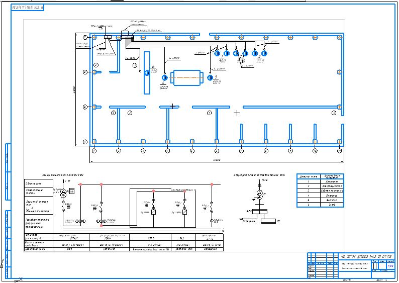 Чертеж Электроснабжение приемников и потребителей электроэнергии котельной с перечнем оборудования