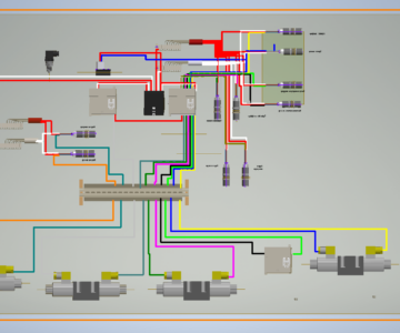 3D модель Электрогидросхема с элементами в 3D