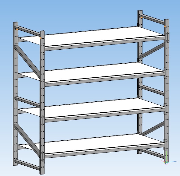 3D модель Стеллаж быстро-разборный 2000х2000х800