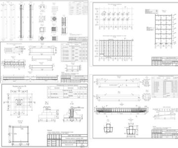 Чертеж Проектирование железобетонных конструкций многоэтажного каркасного здания