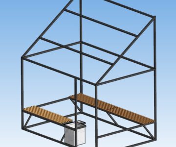 3D модель Зона для курения 3000х2000х3500