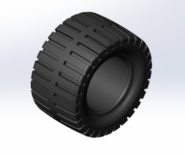 3D модель Колесо цельнорезиновое – 315/45-12 под диск 10G