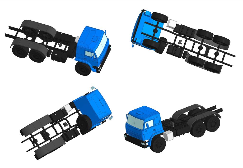 3D модель Шасси КАМАЗ 43118 для размещения и навески спецтехники