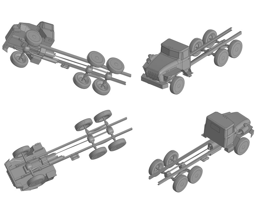 3D модель Шасси УРАЛ