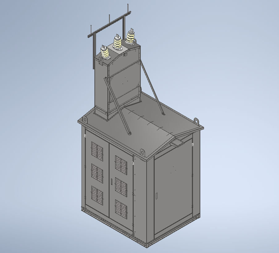 3D модель Комплектная трансформаторная подстанция наружной установки КТПН 160-10-0,4 кВ