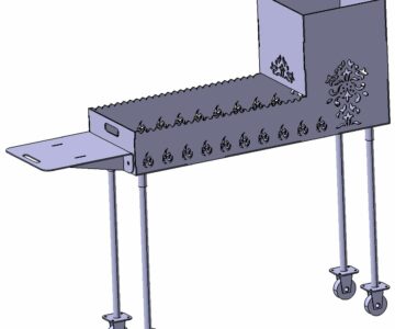 3D модель 3D-модель мангала+раскладка на контура для лазера