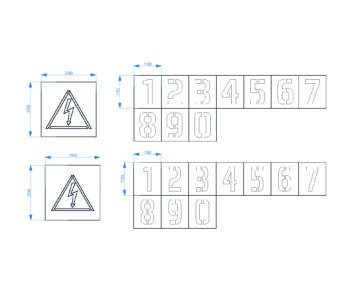 Чертеж Трафарет цифры