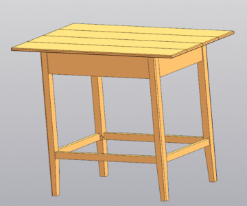 3D модель Стол обеденный 1000х620х800 мм