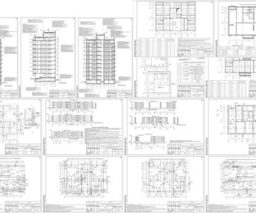 Чертеж Конструктивные решения жилого 9-ти этажного дома