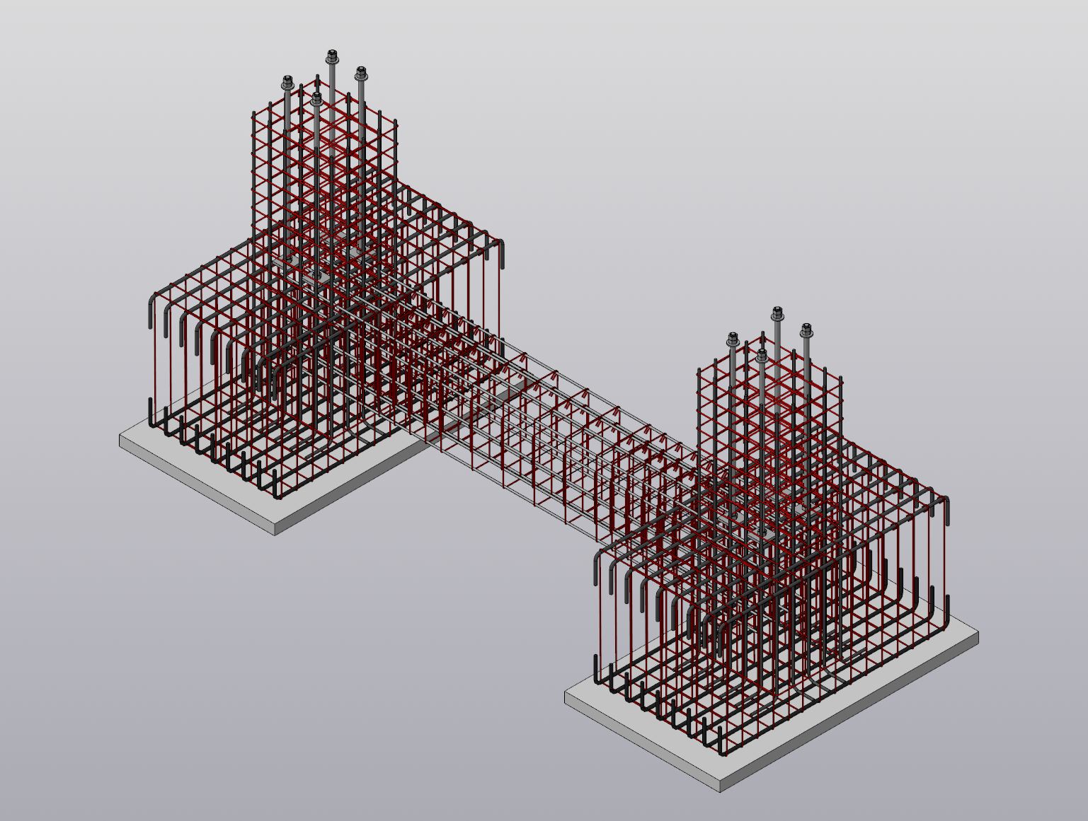 3D модель Армирование фундамента (ростверка)