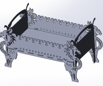 3D модель Мангал Дракон 540х320х350 мм