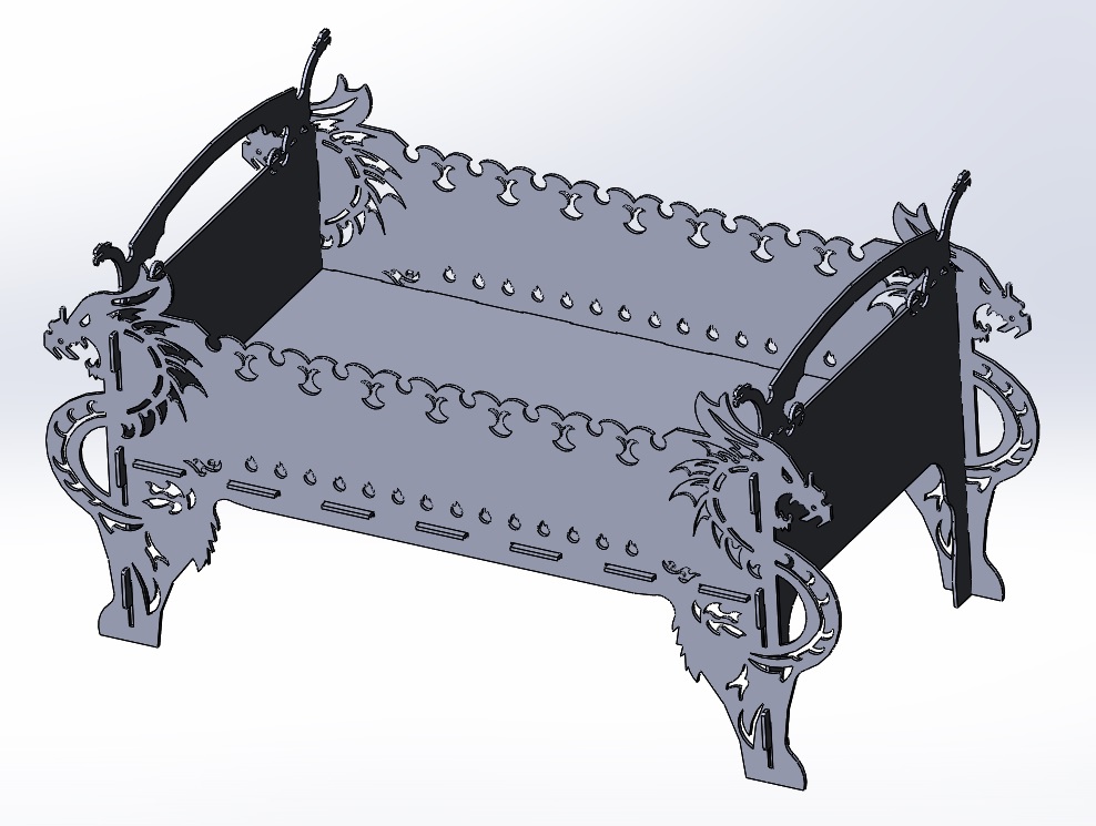 3D модель Мангал Дракон 540х320х350 мм