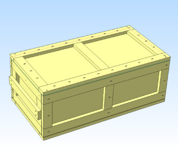 3D модель Ящик деревянный объемом 860х430х300