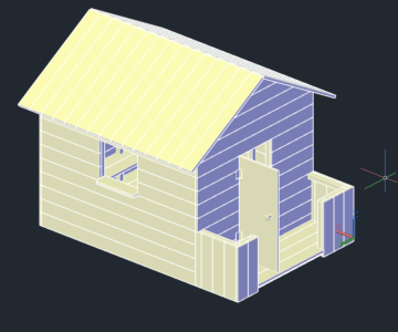 3D модель Домик для детей на дачу из бруса и досок