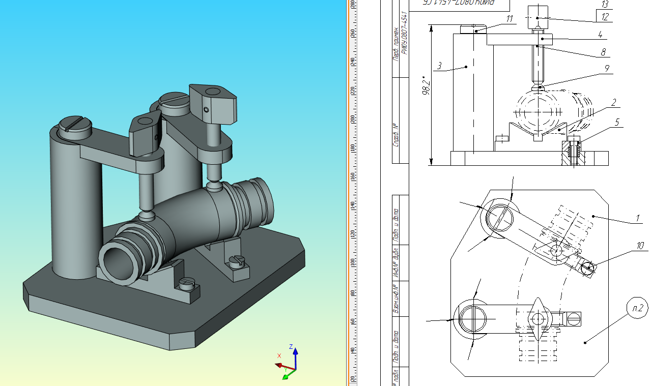 3D модель Приспособление для сварки втулок к угловой трубе