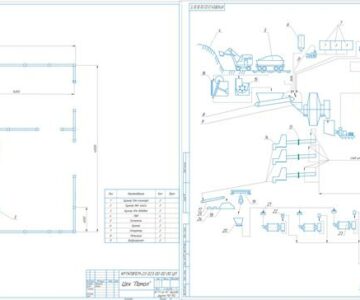 Чертеж Проектирование схемы цепей оборудования для производства цемента мокрым способом Q-2,1 млн тонн