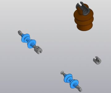 3D модель Изоляторы ШФ-20Г1 и ЛК70-10, соединитель УД7-16
