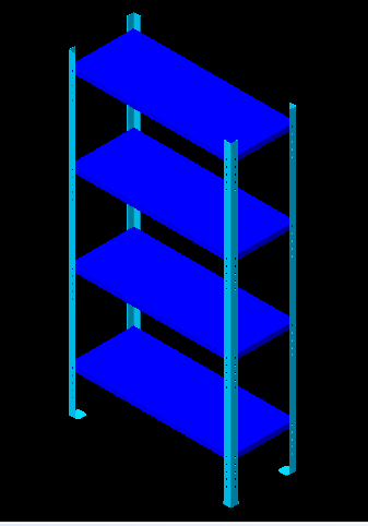 3D модель Стеллаж металлический 1950х1000х400 мм