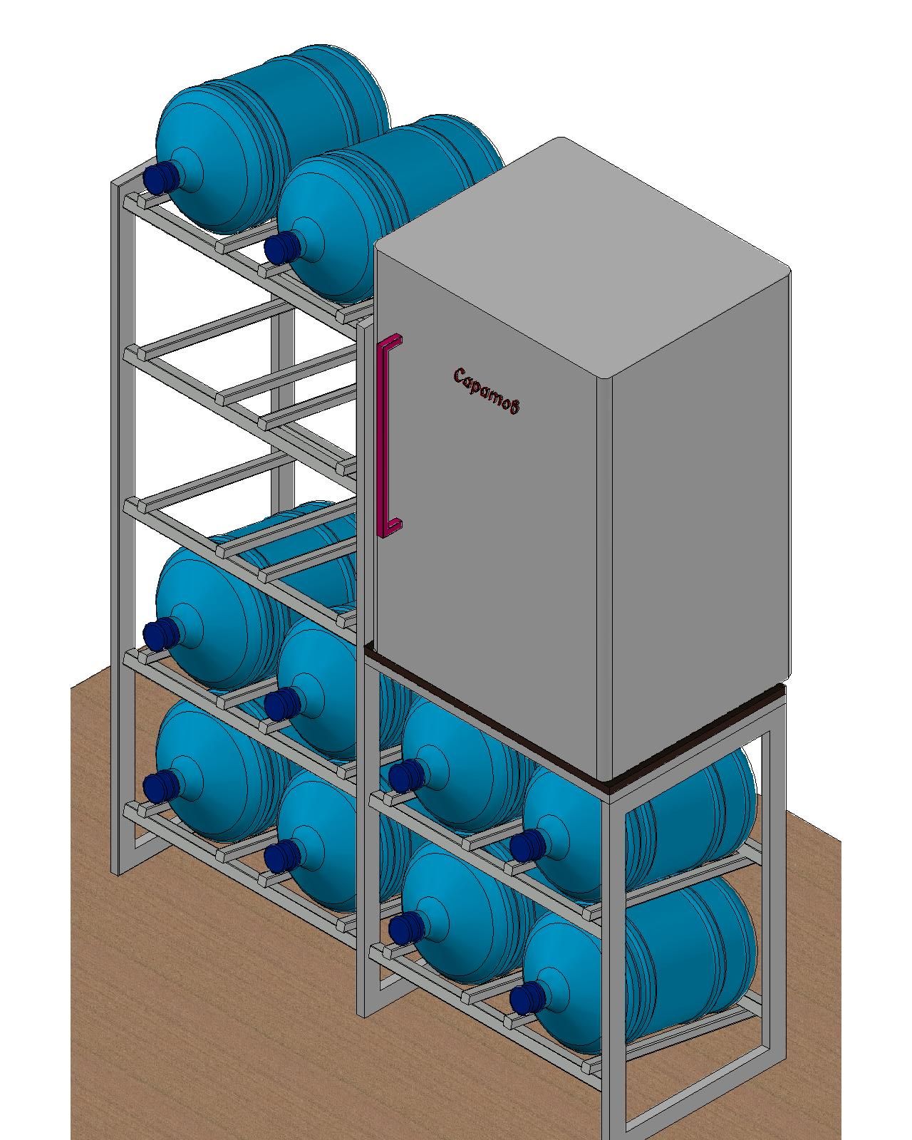 3D модель Стеллаж для воды бутилированной