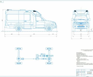 Чертеж УАЗ Профи скорая помощь
