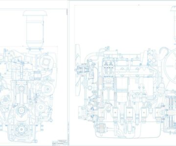 Чертеж Разрезы двигателя Д-3040