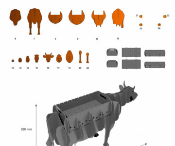 Чертеж Мангал корова