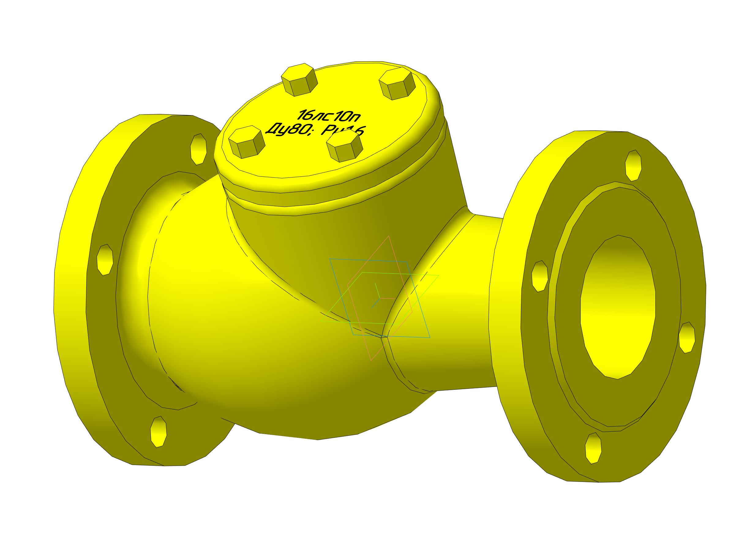 3D модель Клапан подъемный фланцевый 16лс10п Ду80