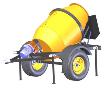 3D модель Бетоносмеситель на прицепе