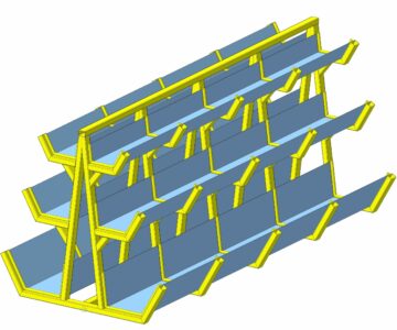 3D модель Стеллаж консольный 3 уровня 4м