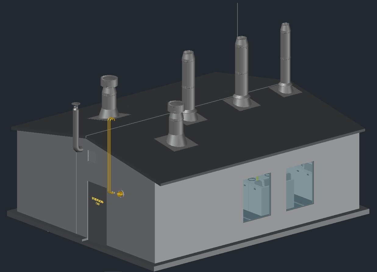 3D модель Крышная котельная 3 МВт