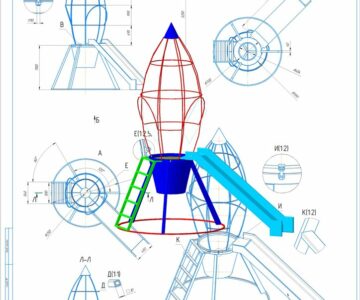 3D модель Конструкция "Ракета" для детской площадки