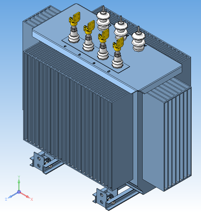 3D модель Габаритная 3D-модель трансформатора ТМГ-1000/6(10)/0,4 (АО "КТЗ")