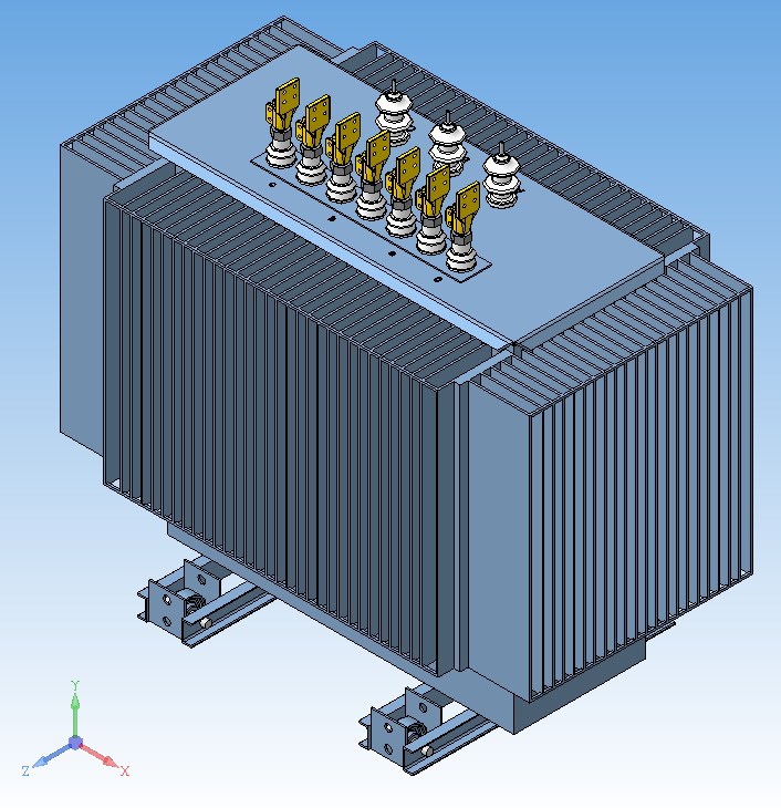 3D модель Габаритная 3D-модель трансформатора ТМГ-2500/6(10)/0,4 (АО "КТЗ")