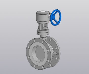 3D модель Затвор поворотный дисковый фланцевый ЗПД-САЗ-З-150-16-Ф-З-С-З-С
