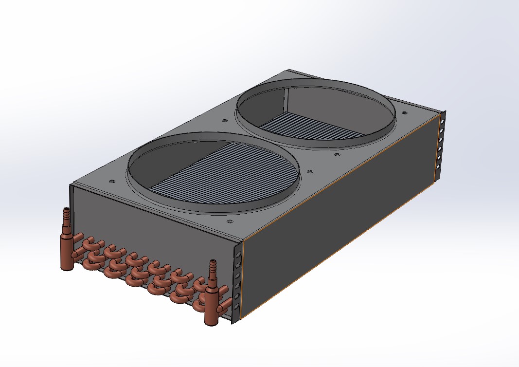 3D модель 3д модель медно-алюминиевого теплообменника
