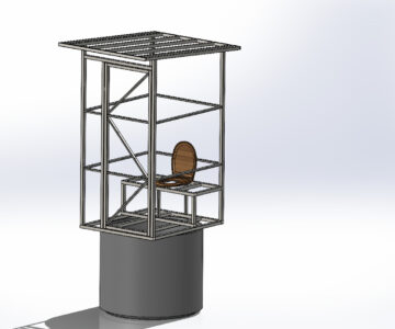 3D модель Рабочий каркас дачного туалета на бетонных кольцах.