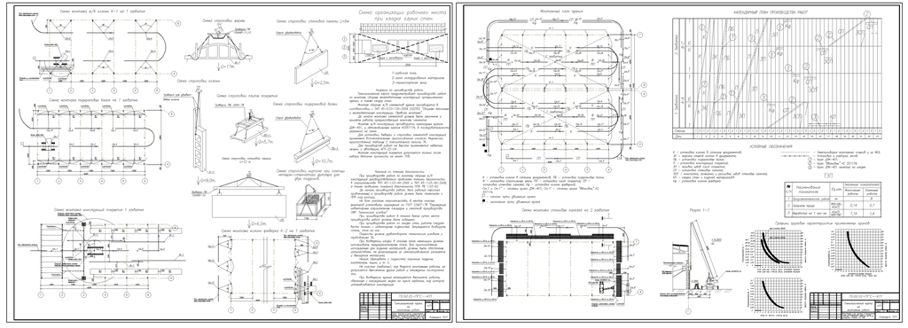 Чертеж Разработка технологической карты на производство монтажных работ - на монтаж стального каркаса