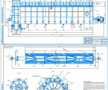 Чертеж Растворитель шнековый с элеватором обезвоживающим