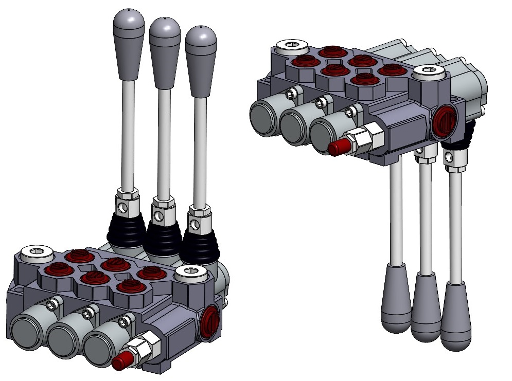 3D модель Гидрораспределитель 3Р40 А1А1А1 CKZ ручки вверх/вниз