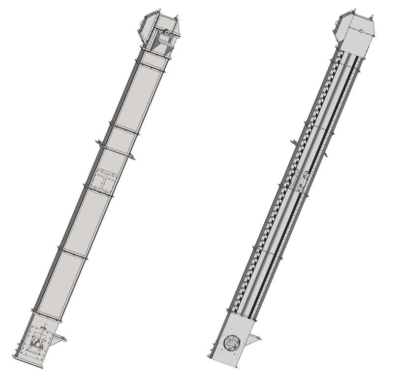 3D модель Элеватор ленточный (нория) ЛГ-160