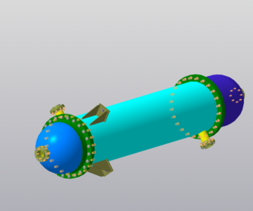 3D модель Проектирование кожухотрубного теплообменного аппарата с расчетом на прочность