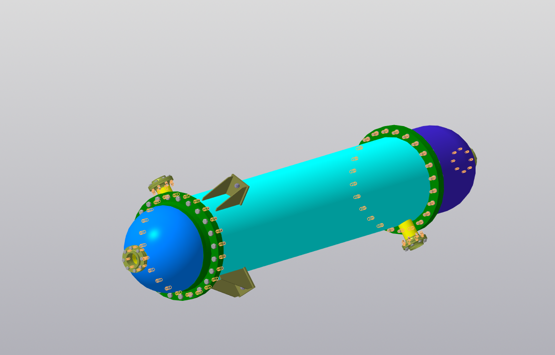 3D модель Проектирование кожухотрубного теплообменного аппарата с расчетом на прочность