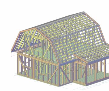 3D модель Проект каркасного дома 2 этажа