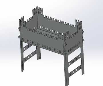 3D модель Разборной мангал ЗАМОК