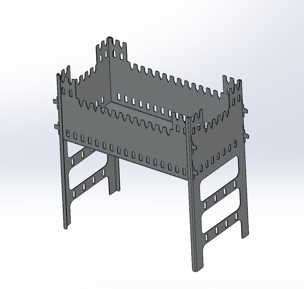 3D модель Разборной мангал ЗАМОК