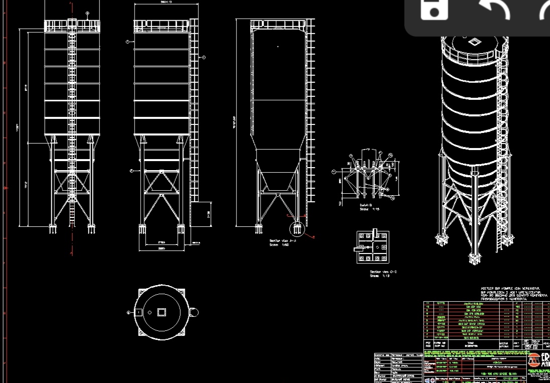 Чертеж Силос 250м3